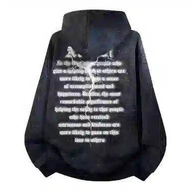 阿凡迪 满天星美式高街复古时尚潮流简约字母个性创意闪电印花宽松日常通勤休闲运动经典百搭长袖氛围感套头连帽卫衣 男女同款