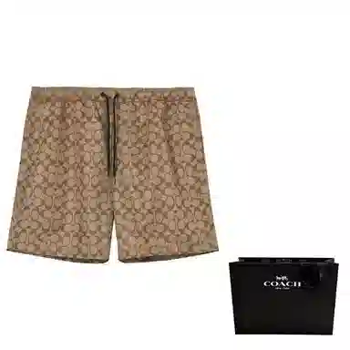 COACH SS23 Logo Drawstring Shorts Khaki