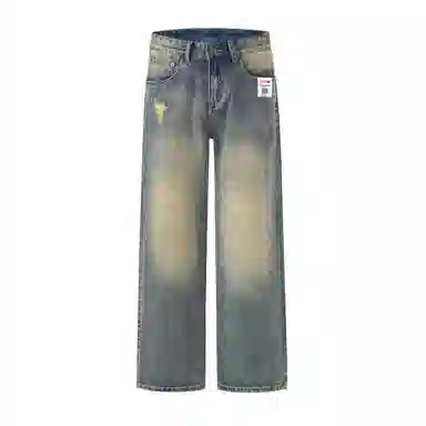 RTVH Vintage Washed Loose Straight Jeans