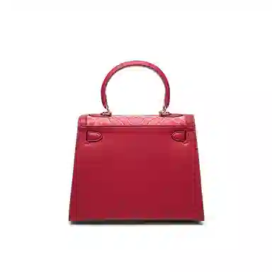 CLEVER& KETCH Embroidered PU Tote Bag Red