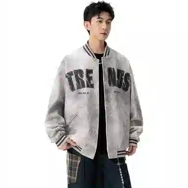 左岸  美式潮牌外套男春秋季痞帅立领休闲大码潮流穿搭夹克舒适棒球服 男款
