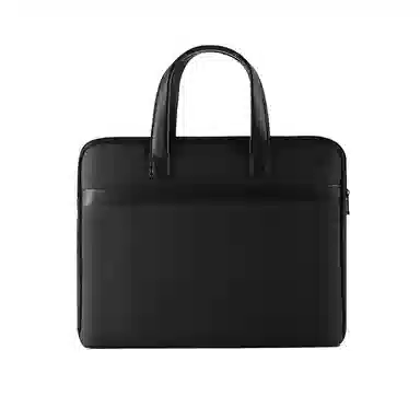 老人头 商务休闲简约时尚上班通勤手提单肩斜挎包 织物 公文包 常规 男款 灰黑色