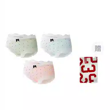 二三二三 蕾丝甜美冰丝纯欲风简约蝴蝶结短裤圆点凉感少女心防夹臀可爱舒适贴身裤日常百搭跑步健身三角内裤 女款