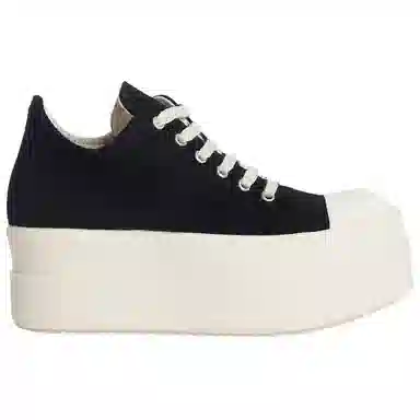 Rick Owens DRKSHDW Twill Platform Low Sneakers Black