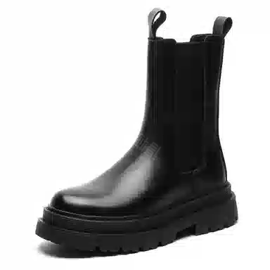 经典时尚工装增高烟筒切尔西 短筒 马丁靴 男款 黑色