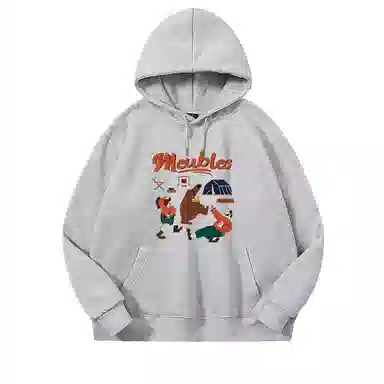 莫代尔 秋冬个性百搭嘻哈街头风设计感复古加宽简约连帽款卫衣外出可穿打底衣 男女同款