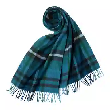 红豆 品牌格子条纹百搭经典时尚温暖 羊绒 绒线围巾 男女同款情侣款