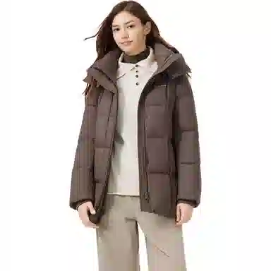 坦博尔 保暖可脱卸帽百搭通勤面包服羽绒服 女款