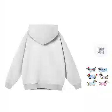 棉购 卡通魔术贴绣花潮流连帽重磅休闲百搭大码宽松加绒加厚上衣卫衣 女款