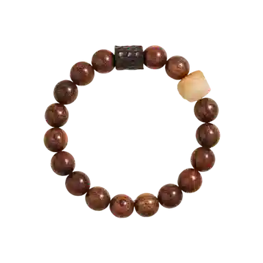 【时来运转】 色菲尔 国潮醒狮串珠 小众设计新中式时尚纹理复古文玩转运珠学生霸气招财平安日常通勤盘玩好运 檀木 手串 男女同款情侣款