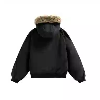 【dme】 潮牌日系复古重磅纯色休闲百搭简约连帽毛领街头户外运动港风宽松羽绒服 男女同款