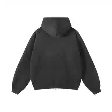 MIND ERROR Washed Double Zipper Hoodie