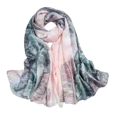 一米画纱 国风古典花卉真丝高级感提花浪漫色彩长巾外出轻盈飘逸披肩 桑蚕丝 丝巾 女款