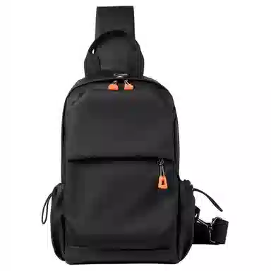 單倉 潮流简约日常通勤骑行商务轻便 尼龙 胸包 常规 男款 灰色/黑色