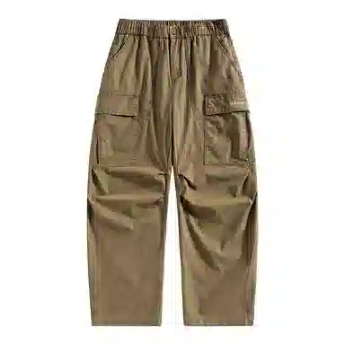 【dme】 日系简约纯色宽松直筒裤子秋季百搭潮流美式复古阔腿裤春秋修饰腿型长裤休闲纯棉工装裤 男女同款