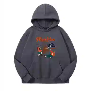 莫代尔 秋冬个性百搭嘻哈街头风设计感复古加宽简约连帽款卫衣外出可穿打底衣 男女同款