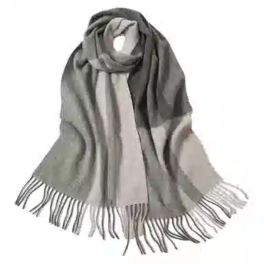 红豆 品牌条纹格子百搭保暖经典 羊绒 围巾 男女同款情侣款