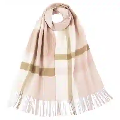 红豆 品牌舒适透气保暖条纹格子 羊毛 绒线围巾 男女同款情侣款