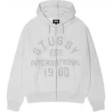 Stussy FW25 ESTABLISHED ZIP HOODIE logo