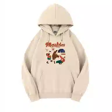 莫代尔 秋冬个性百搭嘻哈街头风设计感复古加宽简约连帽款卫衣外出可穿打底衣 男女同款