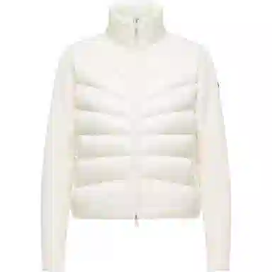 Moncler Padded Wool Cardigan Logo
