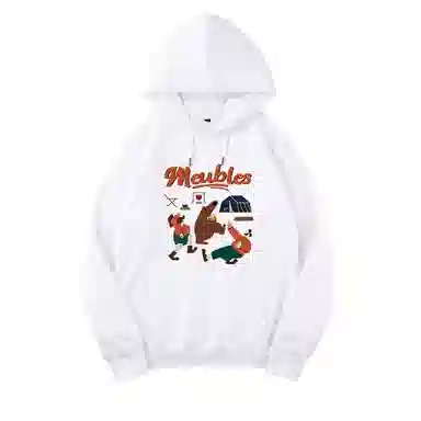 莫代尔 秋冬个性百搭嘻哈街头风设计感复古加宽简约连帽款卫衣外出可穿打底衣 男女同款