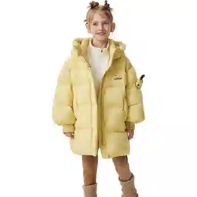 坦博尔 可拆卸熊猫玩偶中长款宽松原创面包羽绒服 女款