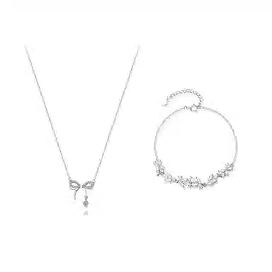 【纯银999 | 蝴蝶结】 凤祥囍事 老凤祥 经典百搭小众设计精致高级感简约学生日常时尚轻奢约会通勤温柔气质可调节锁骨链 足银 项链 女款