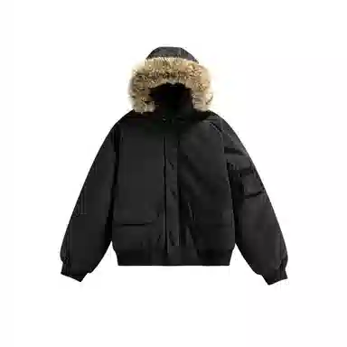 【dme】 潮牌日系复古重磅纯色休闲百搭简约连帽毛领街头户外运动港风宽松羽绒服 男女同款