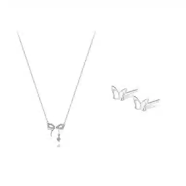 【纯银999 | 蝴蝶结】 凤祥囍事 老凤祥 经典百搭小众设计精致高级感简约学生日常时尚轻奢约会通勤温柔气质可调节锁骨链 足银 项链 女款