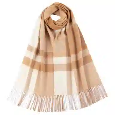 红豆 品牌舒适透气保暖条纹格子 羊毛 绒线围巾 男女同款情侣款