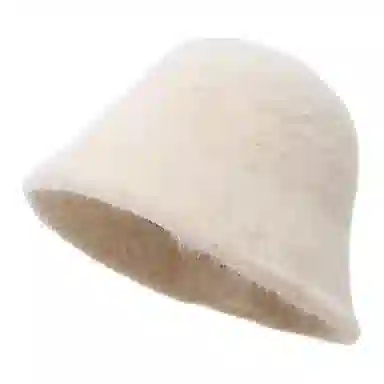 山一丸 保暖韩系时尚纯色毛茸茸防寒护耳#好运 兔毛混纺 渔夫帽 女款