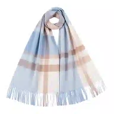 红豆 品牌舒适透气保暖条纹格子 羊毛 绒线围巾 男女同款情侣款