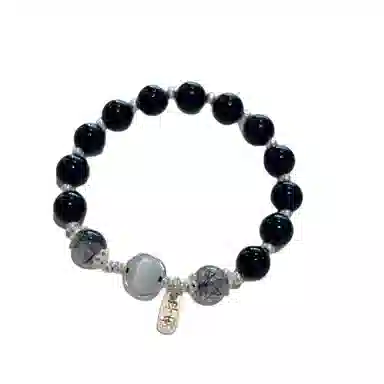 聆听花开 本命年平安好运 转运珠佛珠高级感复古显白个性不撞款 黑曜石 手串 男女同款情侣款