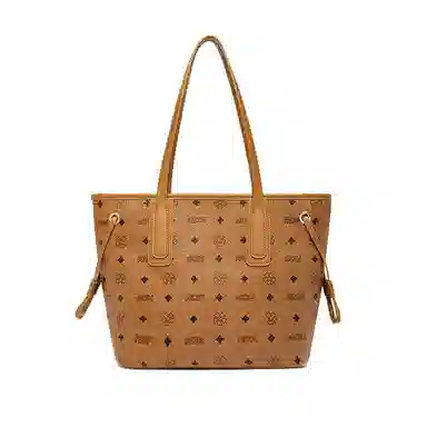 红蜻蜓 复古通勤印花百搭高颜值托特包 合成革 单肩包 常规 女款 金棕色