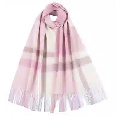 红豆 品牌舒适透气保暖条纹格子 羊毛 绒线围巾 男女同款情侣款