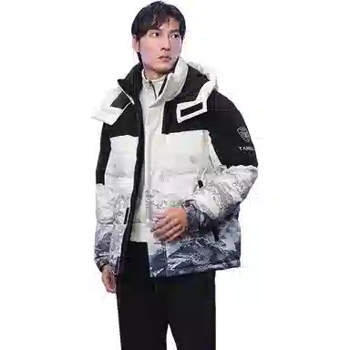 坦博尔 撞色拼接运动保暖可脱卸帽面包服羽绒服 男女同款