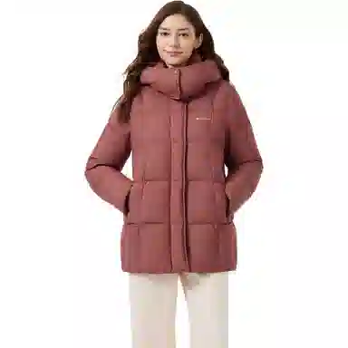 坦博尔 保暖可脱卸帽百搭通勤面包服羽绒服 女款