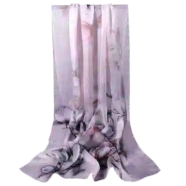 一米画纱 田园花卉轻盈飘逸中式浪漫雪纺真丝沙巾丝滑细腻披肩 桑蚕丝 丝巾 女款