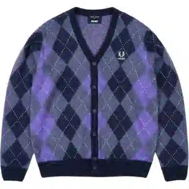 PALACE FRED PERRY FW25 ARGYLE CARDIGAN logo