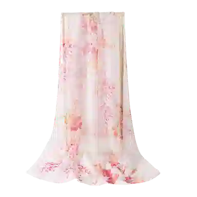 一米画纱 田园花卉轻盈飘逸中式浪漫雪纺真丝沙巾丝滑细腻披肩 桑蚕丝 丝巾 女款