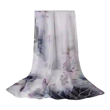 一米画纱 田园花卉轻盈飘逸中式浪漫雪纺真丝沙巾丝滑细腻披肩 桑蚕丝 丝巾 女款