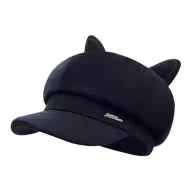 山一丸 显脸小复古英伦风可爱耳朵画家帽 涤纶 贝雷帽 女款