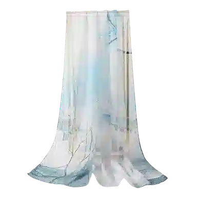 一米画纱 田园花卉轻盈飘逸中式浪漫雪纺真丝沙巾丝滑细腻披肩 桑蚕丝 丝巾 女款