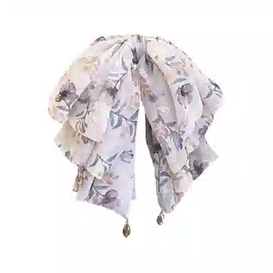 彤彤兔 超仙碎花蝴蝶结后脑勺半扎鲨鱼夹高马尾发饰#好运 布艺 发夹 女款