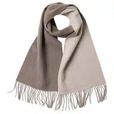 红豆 品牌撞色拼色高档 羊绒 绒线围巾 男女同款情侣款