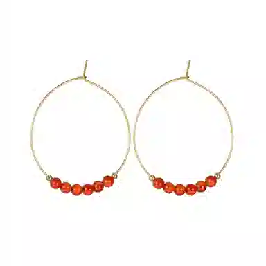 尚先生 小众设计感串珠高级感复古彩色百搭 黄铜 耳环 女款