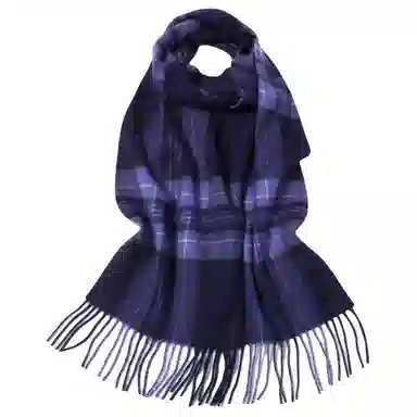 红豆 格子条纹英伦风保暖 山羊绒 绒线围巾 男女同款情侣款