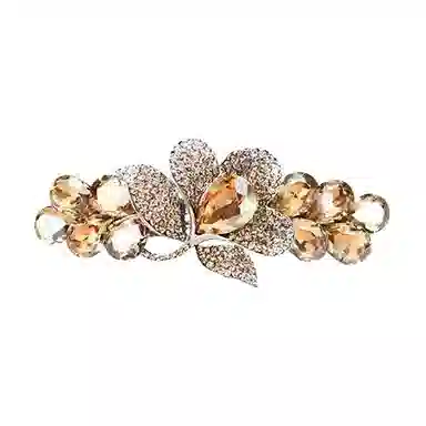 彤彤兔 百搭时尚弹簧夹发饰高端精致发卡气质复古一字夹 合金 人工水钻 发夹 女款