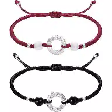 【S990纯银 好运平安】 七七银饰 龙凤呈祥 新中式古风典雅高级感 日常百搭简约 轻奢时尚小众国风转运珠  足银 手绳 男女同款情侣款